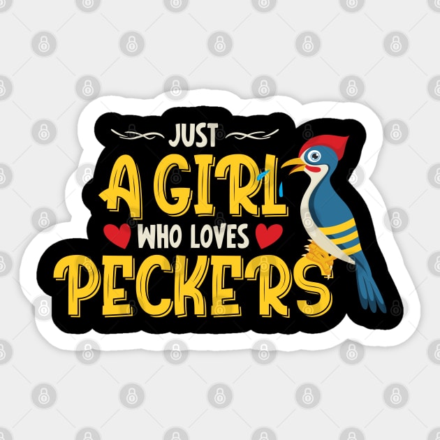 Just A Girl Who Loves Peckers Sticker by FunnyZone